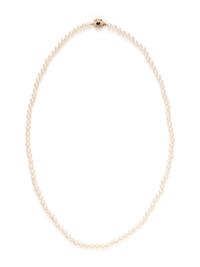 CULTURED PEARL, SAPPHIRE AND DIAMOND NECKLACE