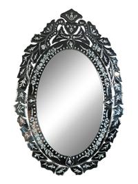 A Venetian Style Etched Glass Oval Dressing Mirror — 20TH/21ST CENTURY