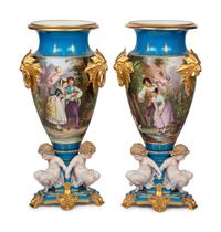 A Pair of English Porcelain Vases