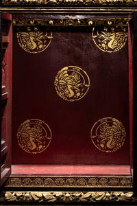 A Chinese Gilt and Black Lacquered Wood Shrine