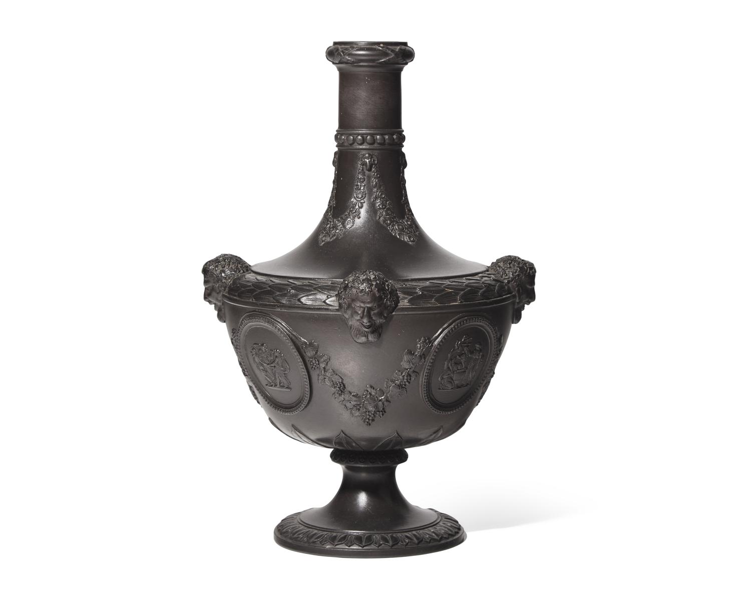 A Wedgwood Black Basalt Neoclassical Urn