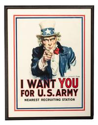 [WORLD WAR I]. FLAGG, James Montgomery (1877-1960), artist. I Want You for U.S. Army. New York: Leslie-Judge & Co., 1917.