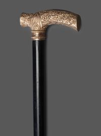 A Victorian Gold Handled Walking Stick
