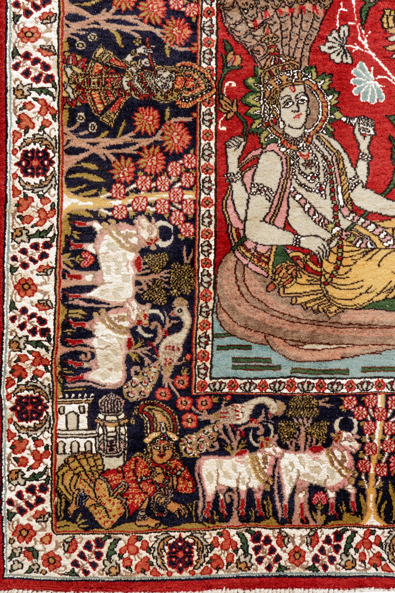 A Lahore Pictorial Wool Rug