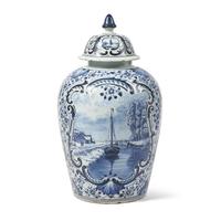 A Dutch Delft Covered Vase