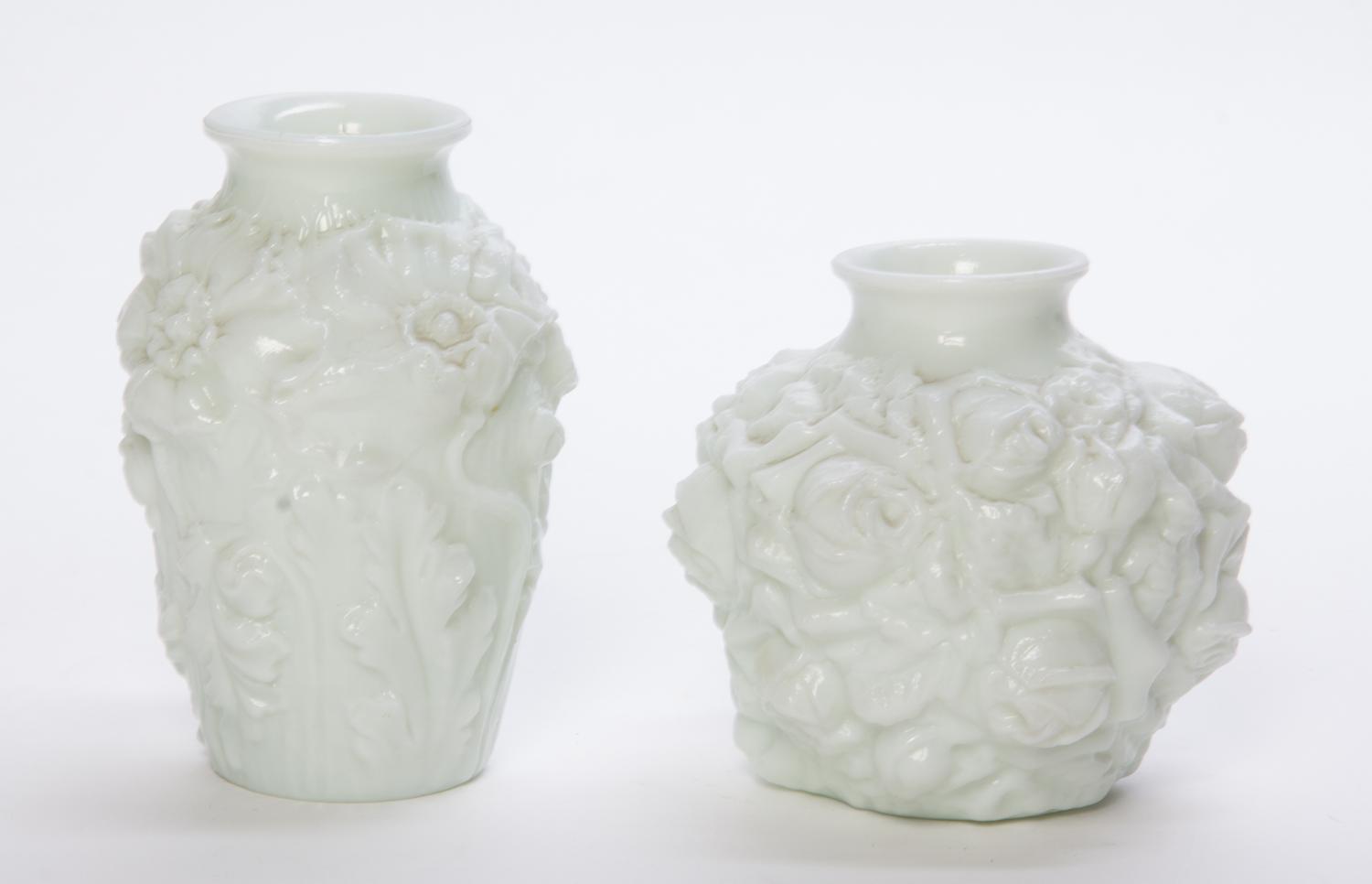 Two Glass Vases Height of taller 7 1/2 inches. — POSSIBLY CZECH, EARLY 20TH CENTURY