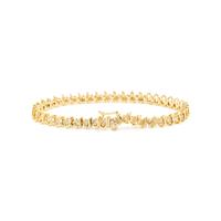 YELLOW GOLD AND DIAMOND LINE BRACELET