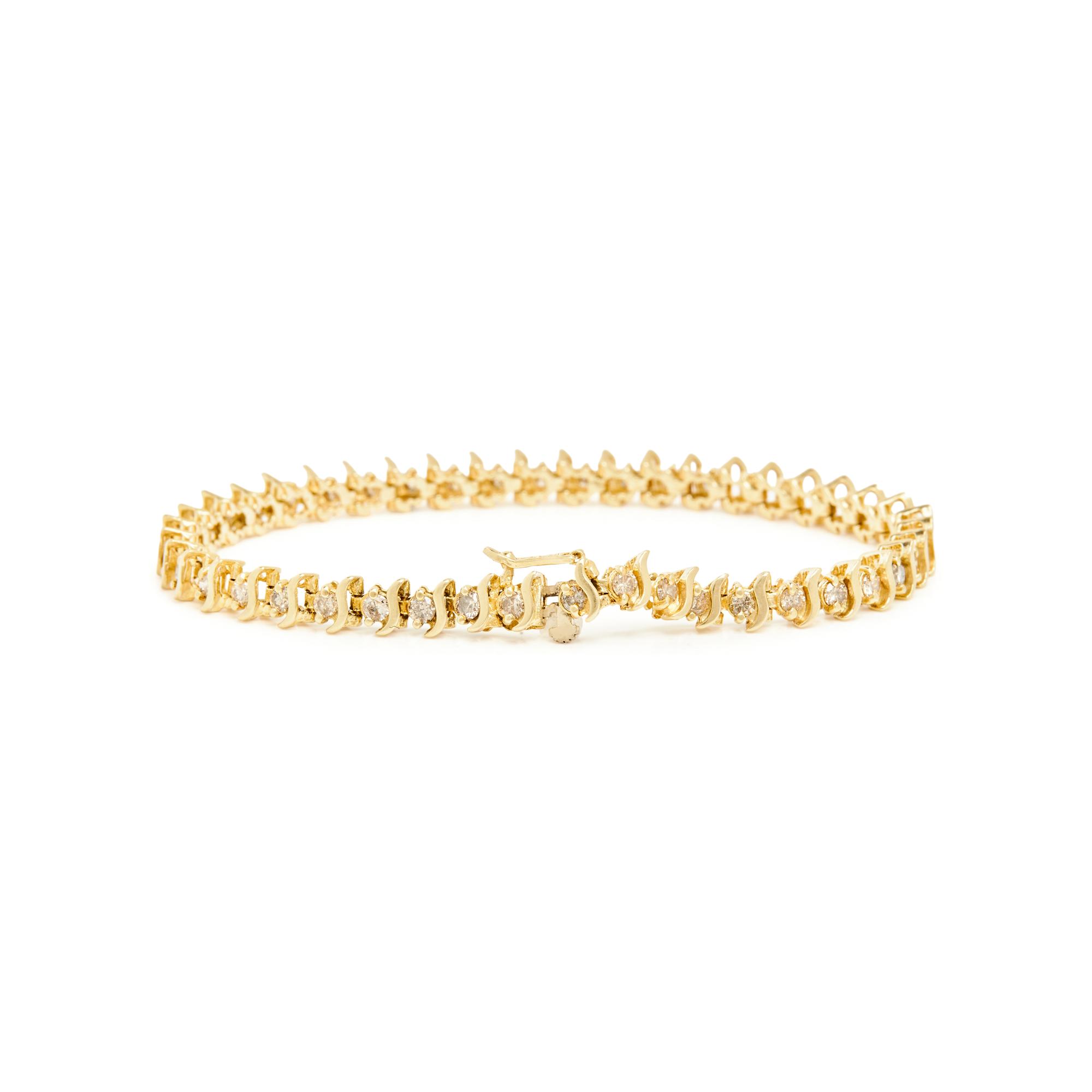 YELLOW GOLD AND DIAMOND LINE BRACELET