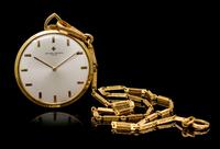 An 18 Karat Yellow Gold Ref. 6760 Pocket Watch with Chain, Vacheron & Constantin, Circa 1969,