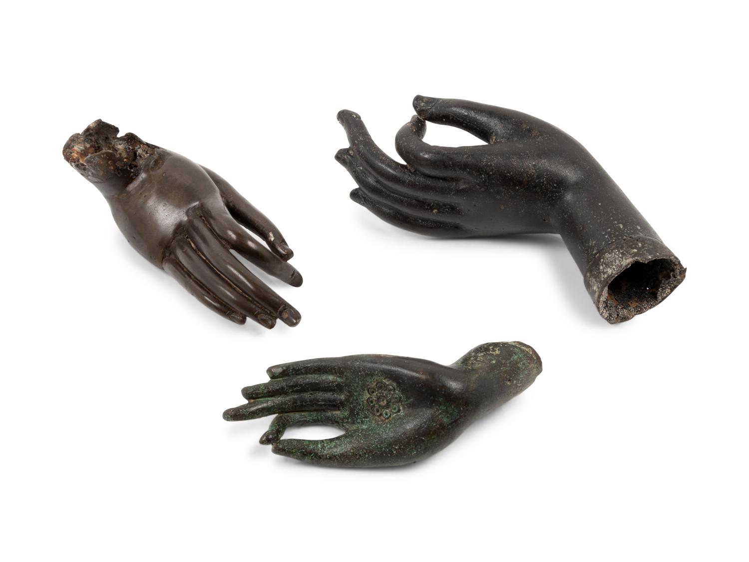Three Southeast Asian Bronze Hand Fragments