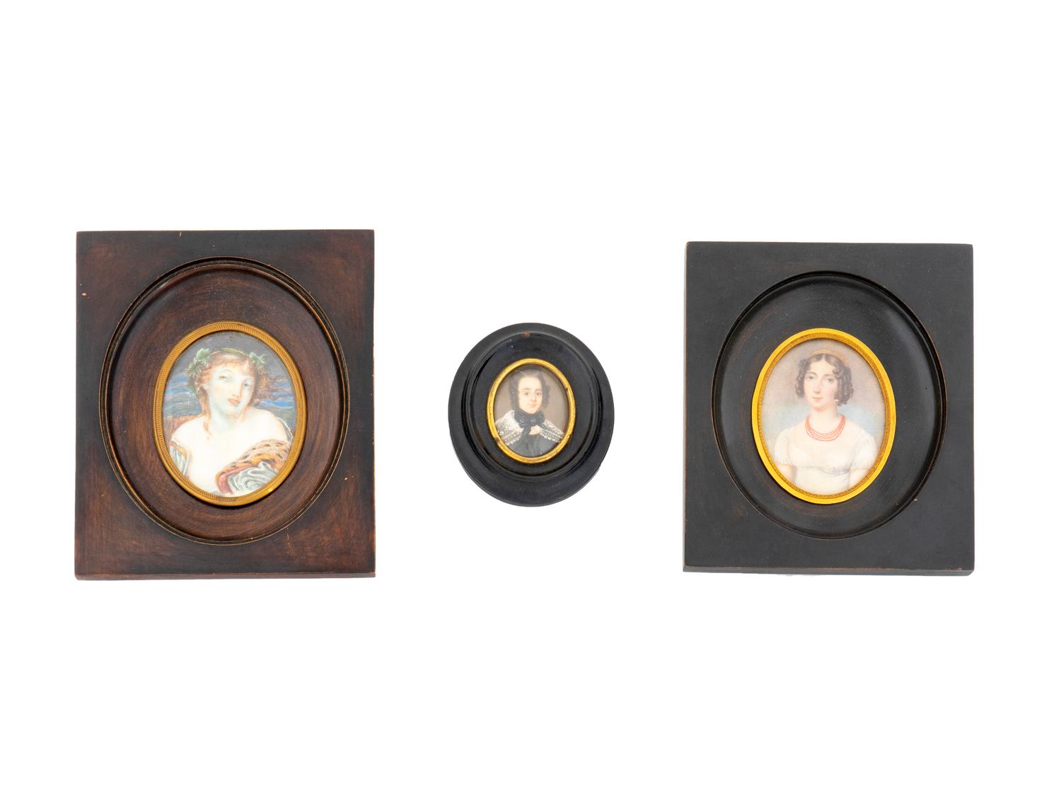 A Group of French Miniature Portraits — 19TH CENTURY