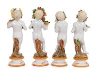 A Set of Large Italian Majolica Four Seasons Putti Figures