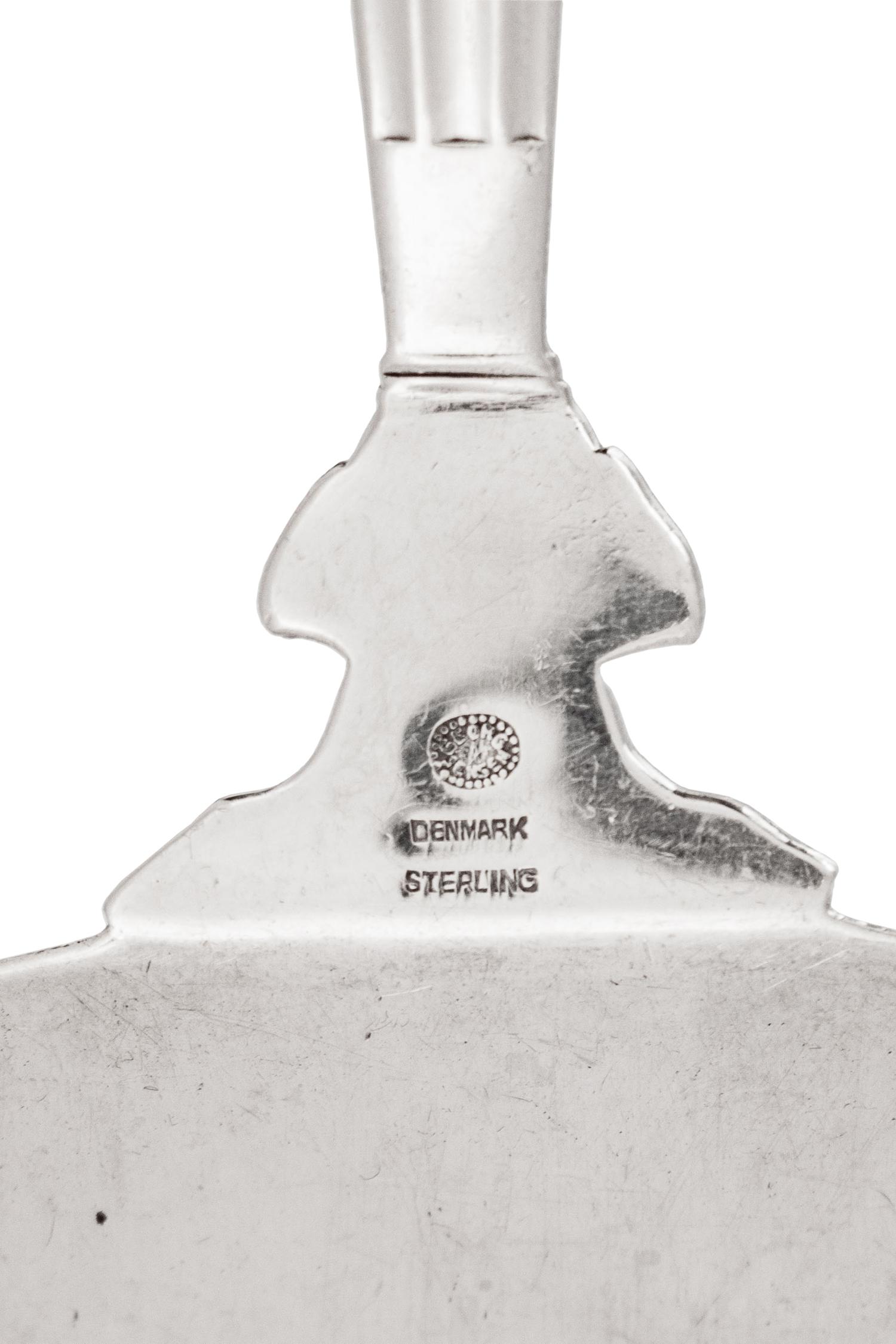 A Georg Jensen Silver Two-Piece Fish Serving Set