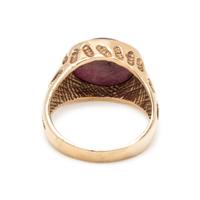YELLOW GOLD AND STAR RUBY RING