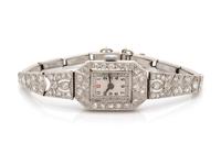 PLATINUM AND DIAMOND WRISTWATCH