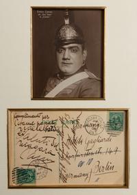 CARUSO, Enrico (1873-1921). Postcard signed ("Caruso"), to Hedda Gagliardi. Niagara Falls, Ontario, May 9 1908. Framed with photographic portrait.