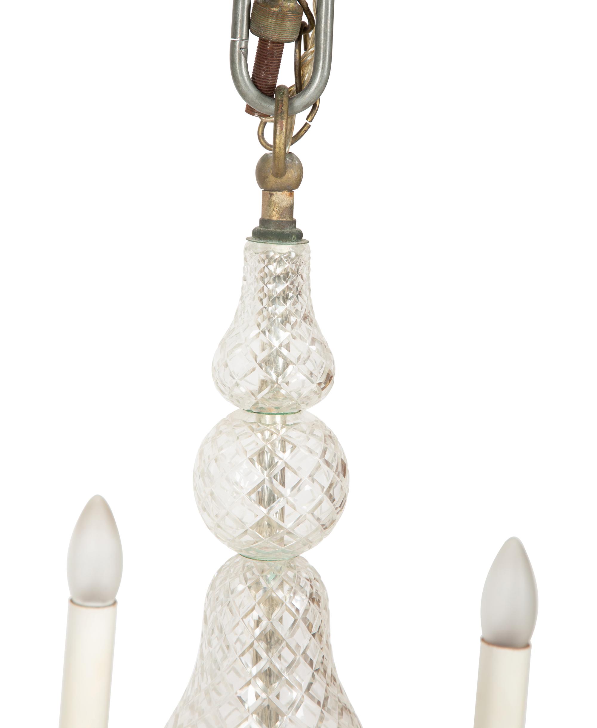 A Venetian Style Glass Six-Light Chandelier