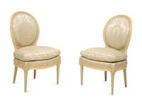 A Pair of Louis XVI Style Painted Side Chairs — Late 19th/Early 20th Century