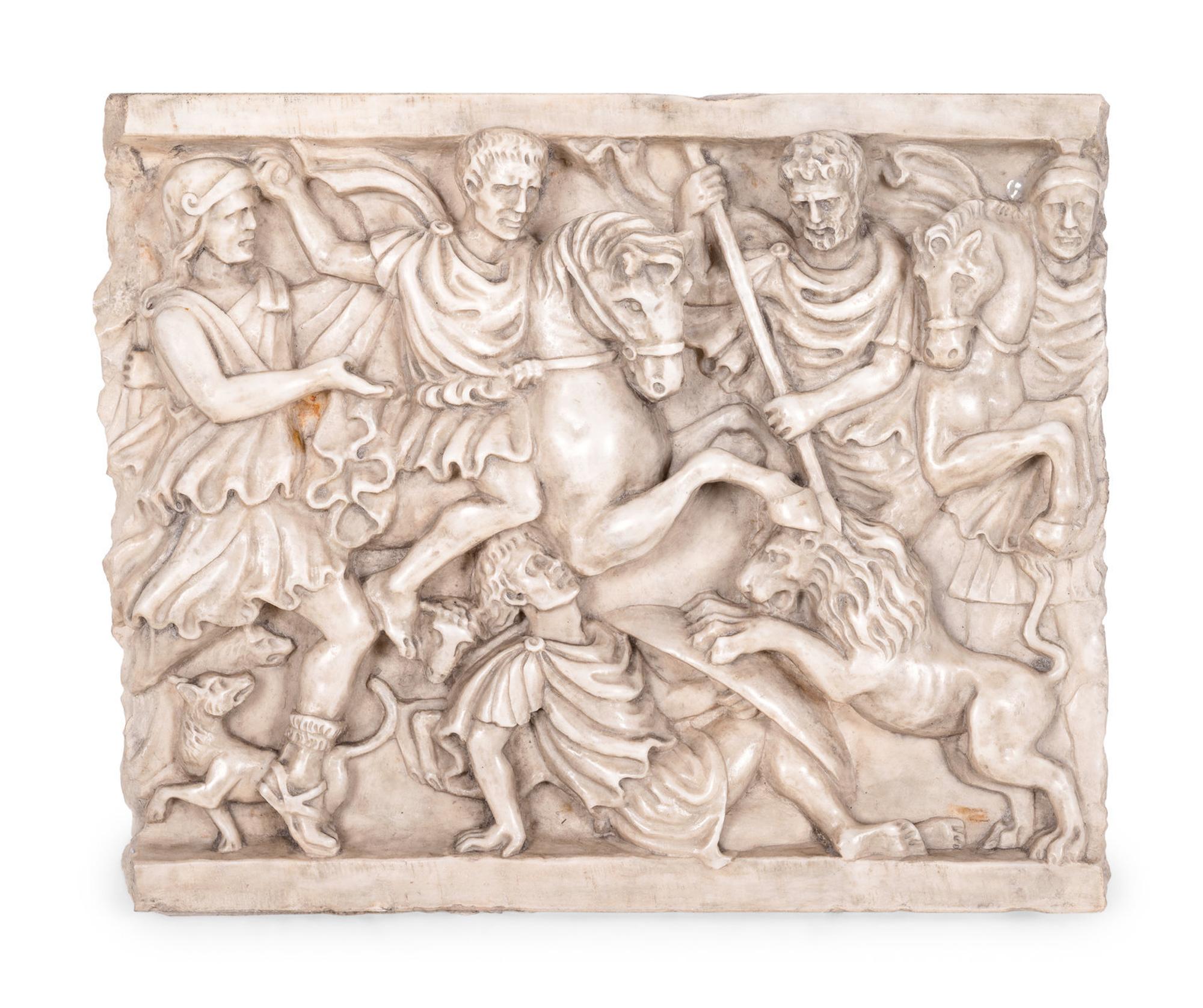 An Italian Marble Relief of a Battle Scene