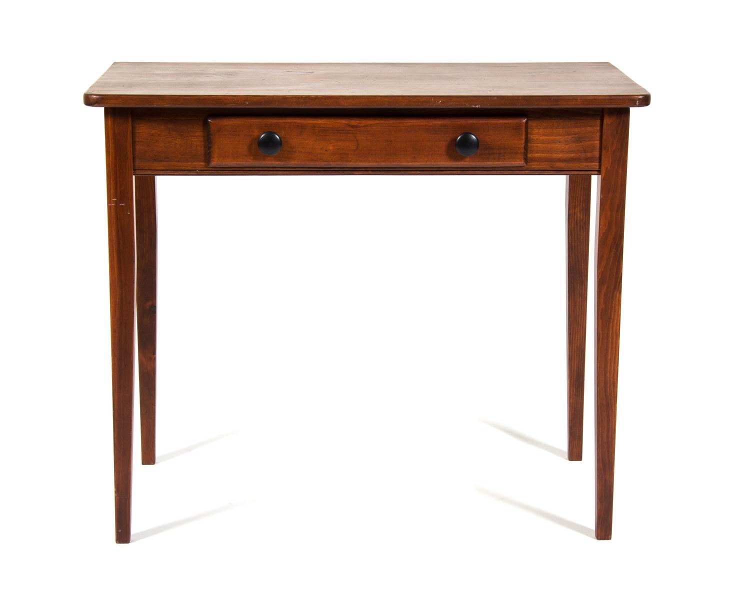 An American Cherry Console Table Height 30 1/8 x width 36 x depth 19 7/8 inches.