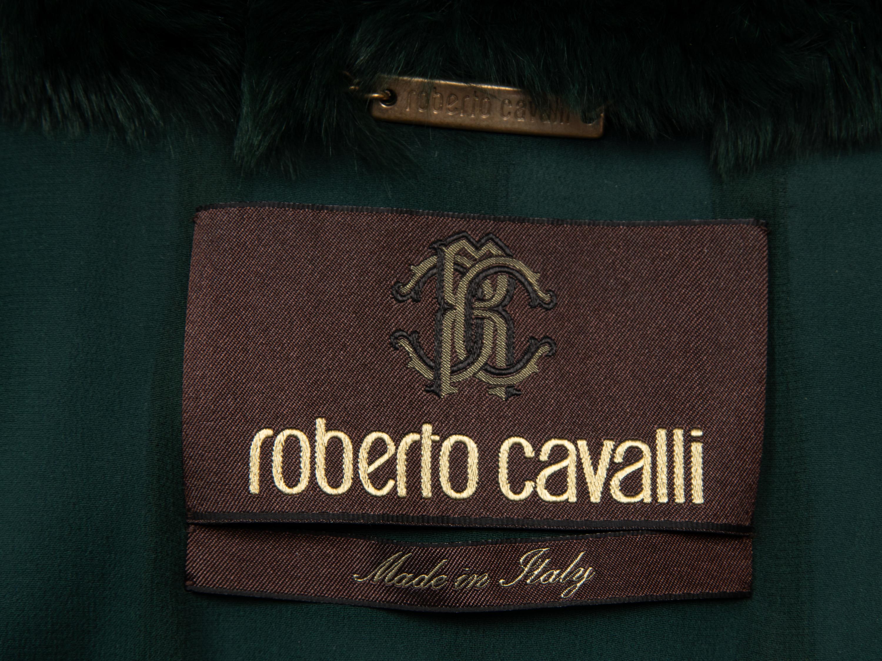 ROBERTO CAVALLI, DARK GREEN RABBIT FUR VEST