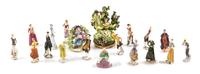 A Collection of Porcelain Figures and Figural Groups Height of first 1 1/4 inches. — Various Makers