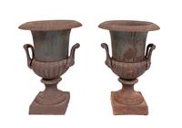 A Pair of Victorian Cast Iron Urns
