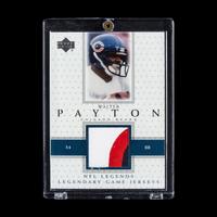 A 2000 Upper Deck Walter Payton Legendary Jerseys Football Card No. LJ-WP (Three Color Jersey Patch)