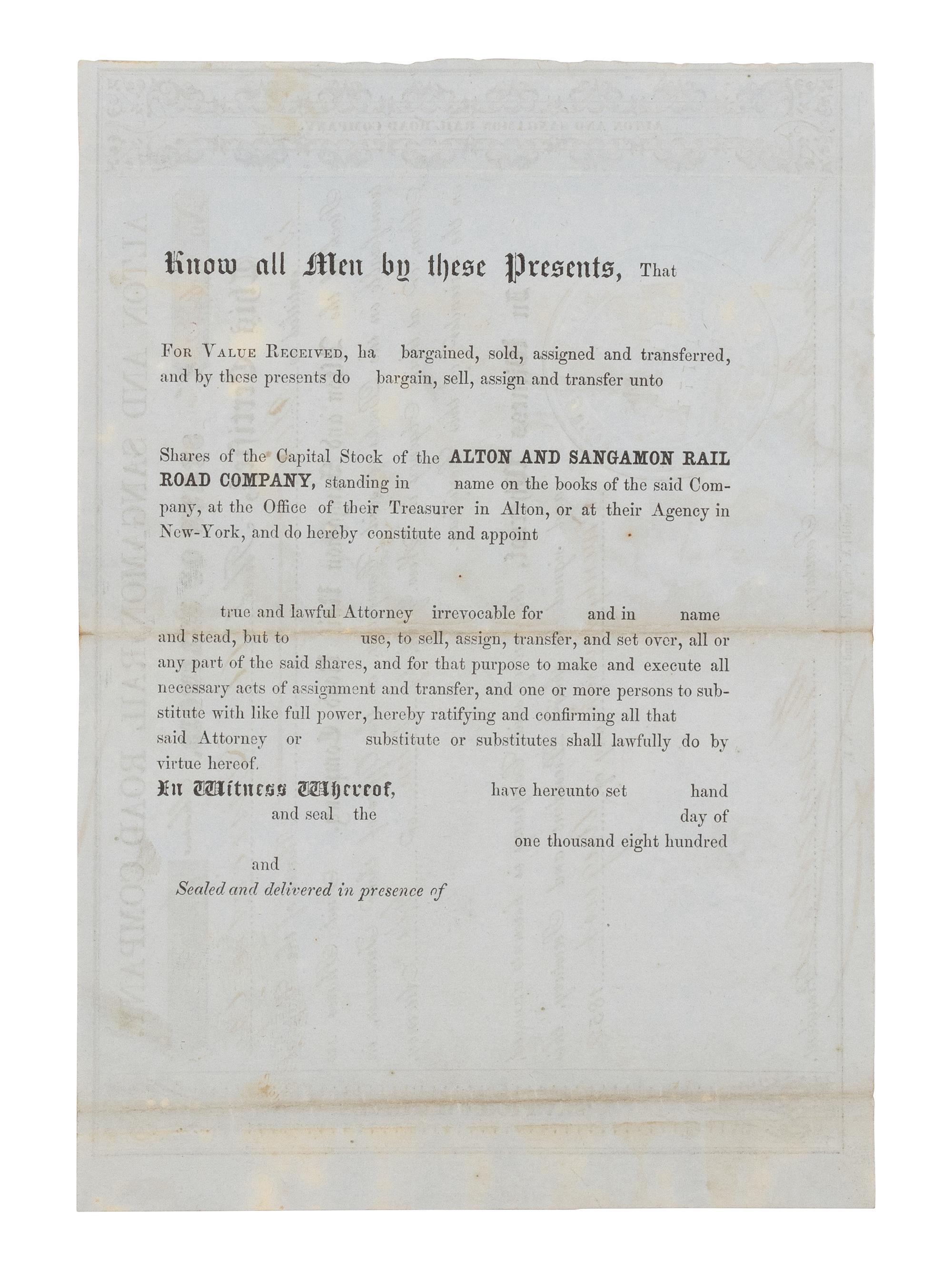 [Presidential] Lincoln, Abraham. Partially-printed Document