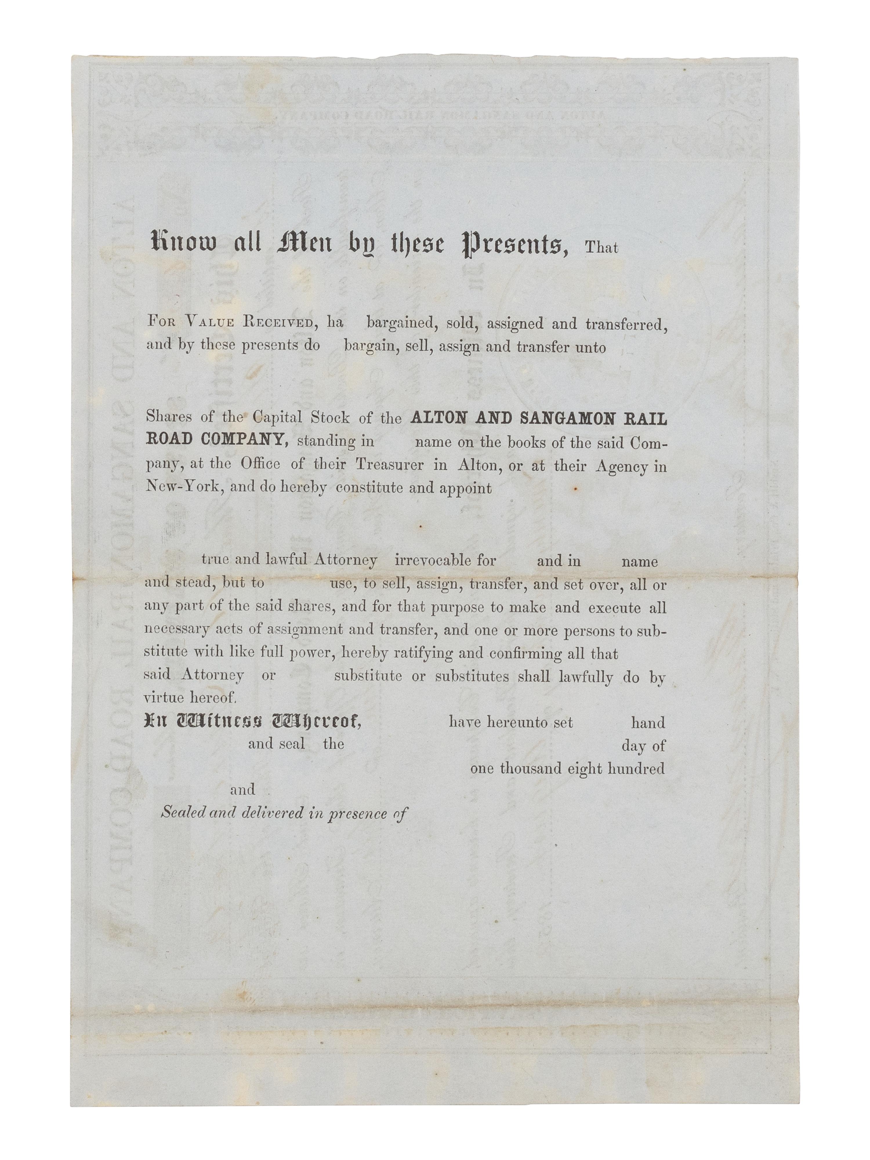 [Presidential] Lincoln, Abraham. Partially-printed Document