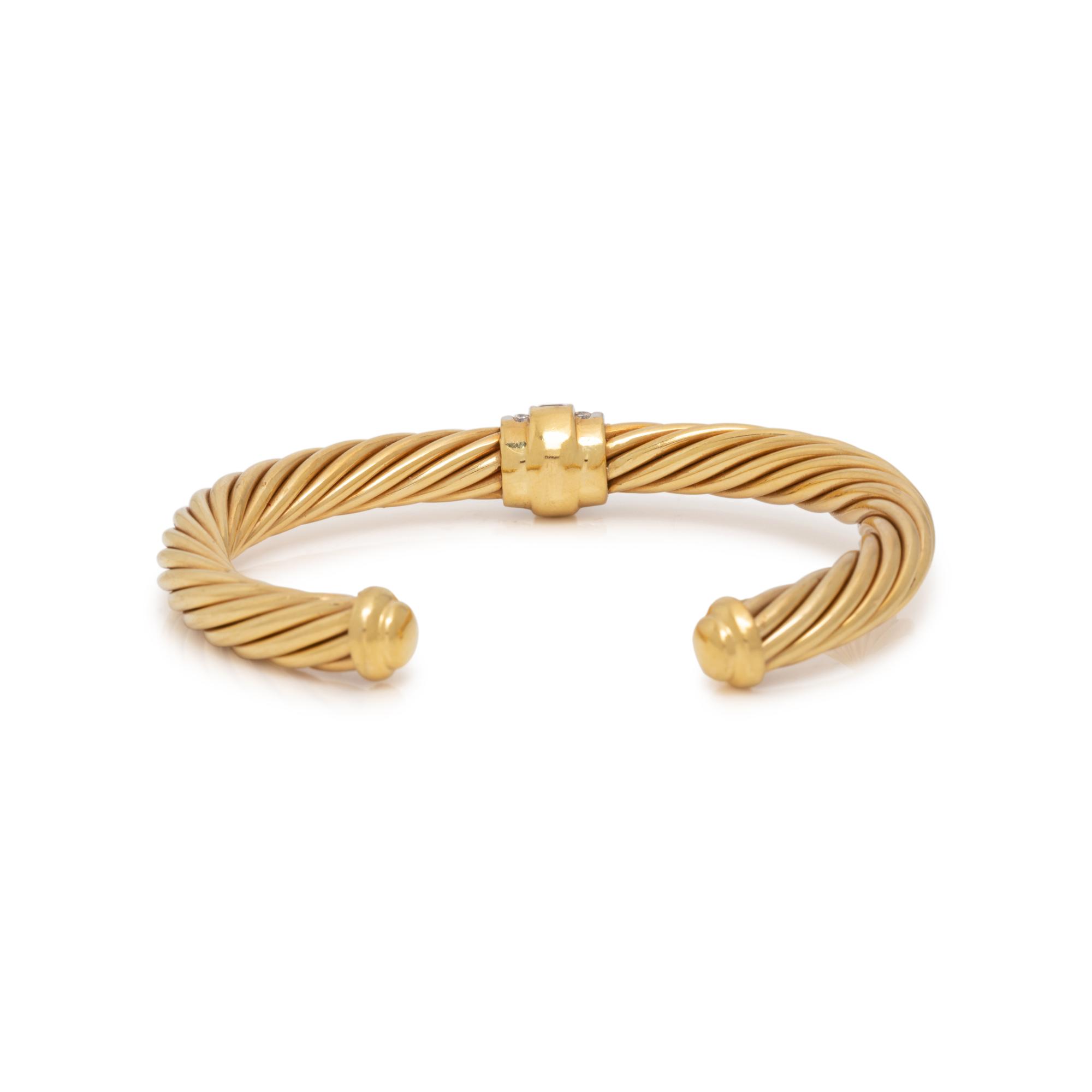 DAVID YURMAN, YELLOW GOLD, RUBY AND DIAMOND CUFF BRACELET