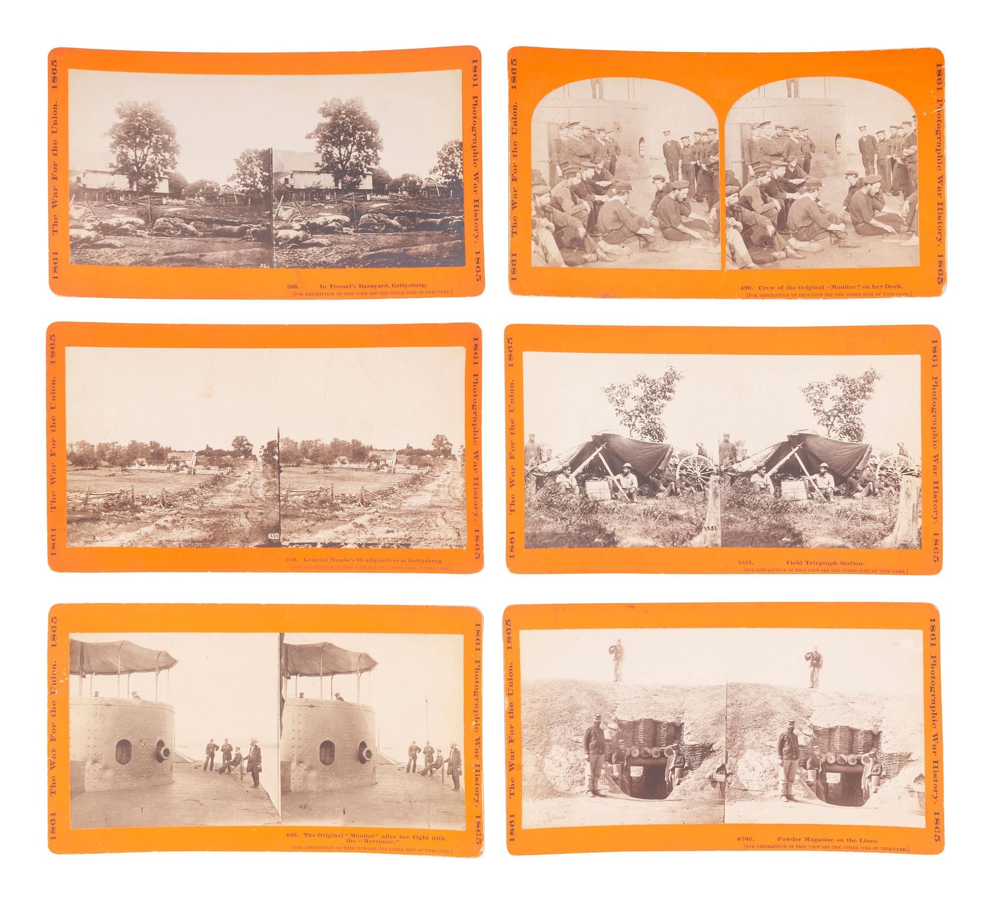 [CIVIL WAR]. A group of 23 stereoviews featuring significant locations and events throughout the war. Hartford, CT: Taylor & Huntington, ca 1890s.
