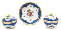 A Pair of Viennese Porcelain Covered Bowls Height 5 1/2 x diameter 6 inches. — 19TH CENTURY