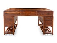 A Chinese Huanghuali and Mixed Woods Writing Desk, 20th Century 近代 黃花梨拼雜木寫字臺
