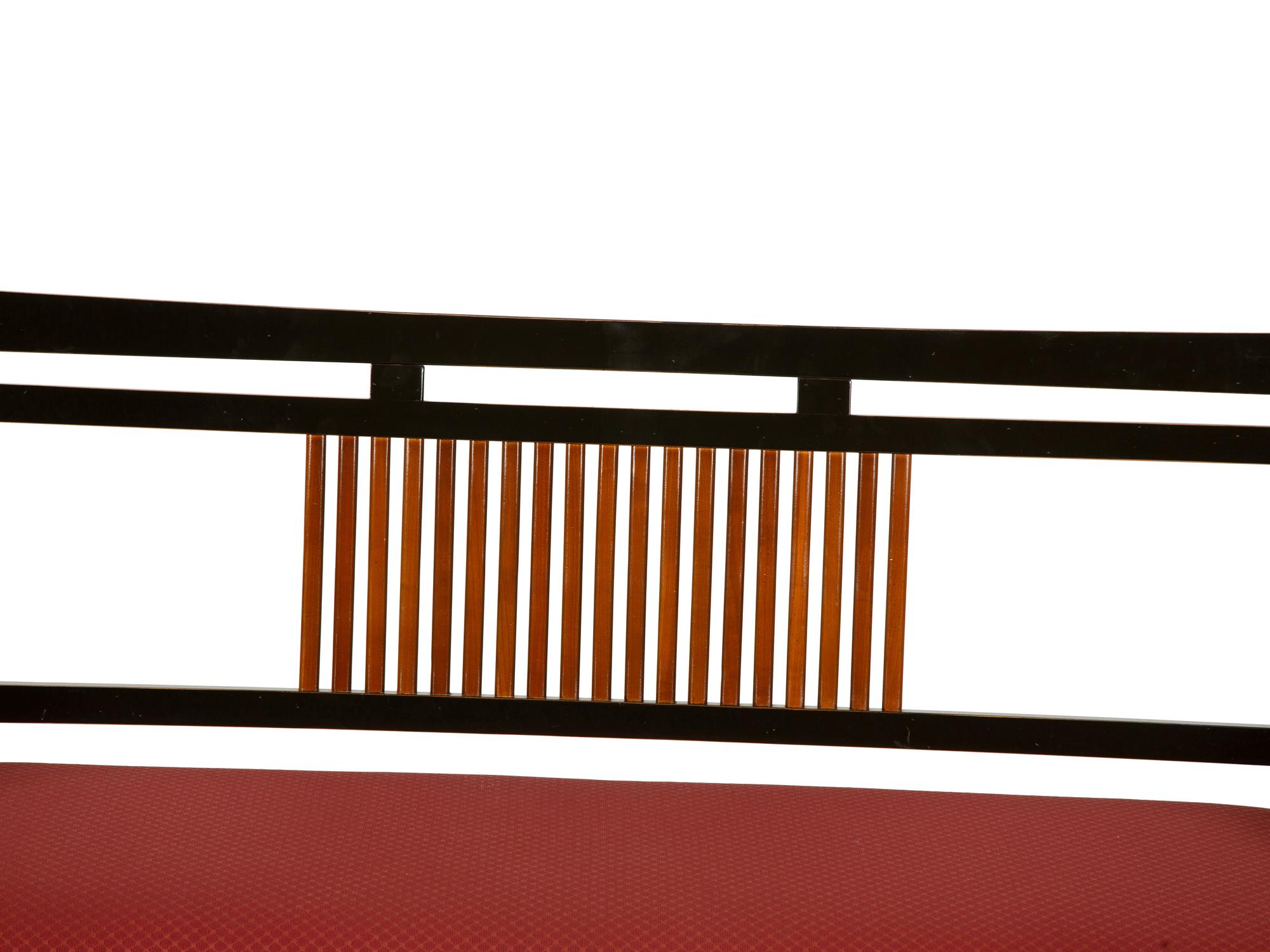 A Modern Asian Style Ebonized Wood Settee