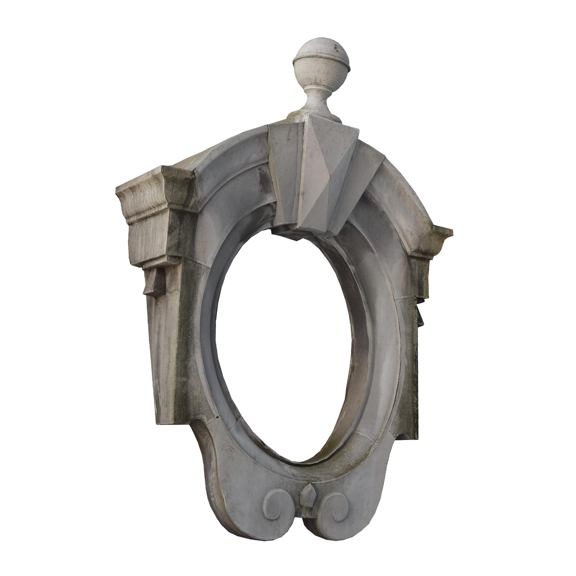 A Zinc Dormer Window Surround 40" W x 12" D x 50" H — France, Circa 1880