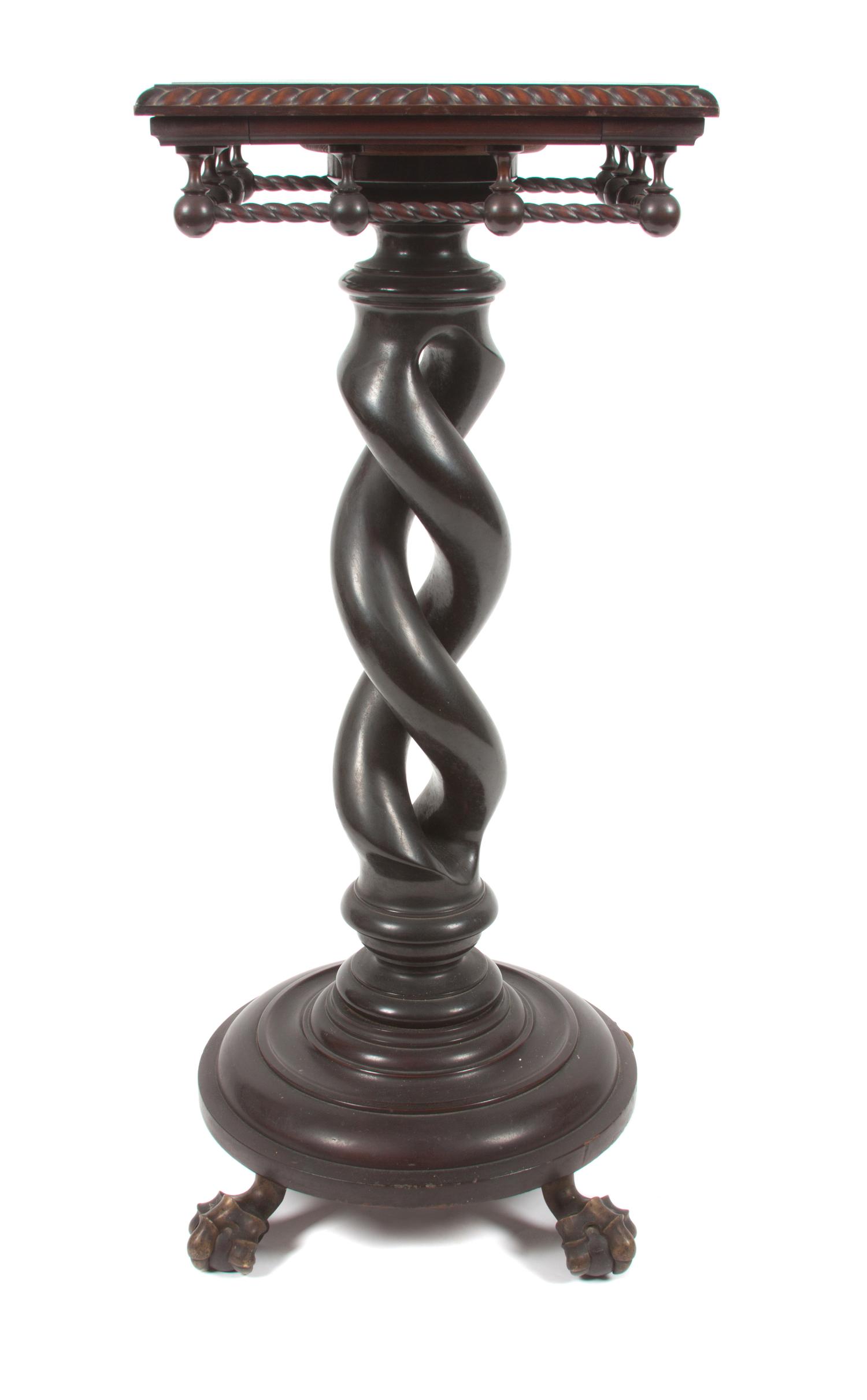 A Victorian Carved Pedestal Height 39 x width 16 x depth 16 inches.