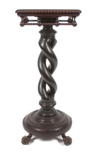 A Victorian Carved Pedestal Height 39 x width 16 x depth 16 inches.