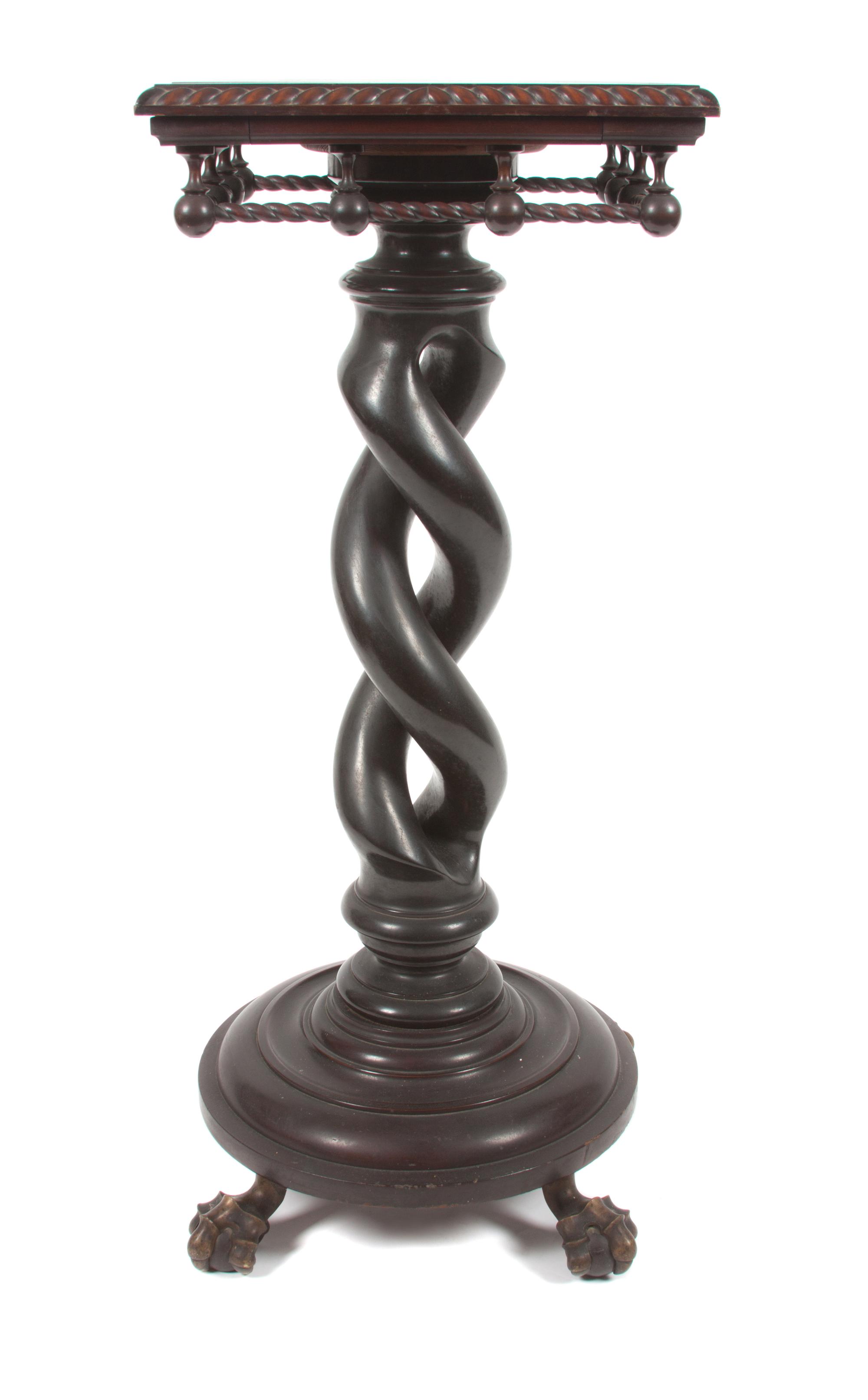 A Victorian Carved Pedestal Height 39 x width 16 x depth 16 inches.