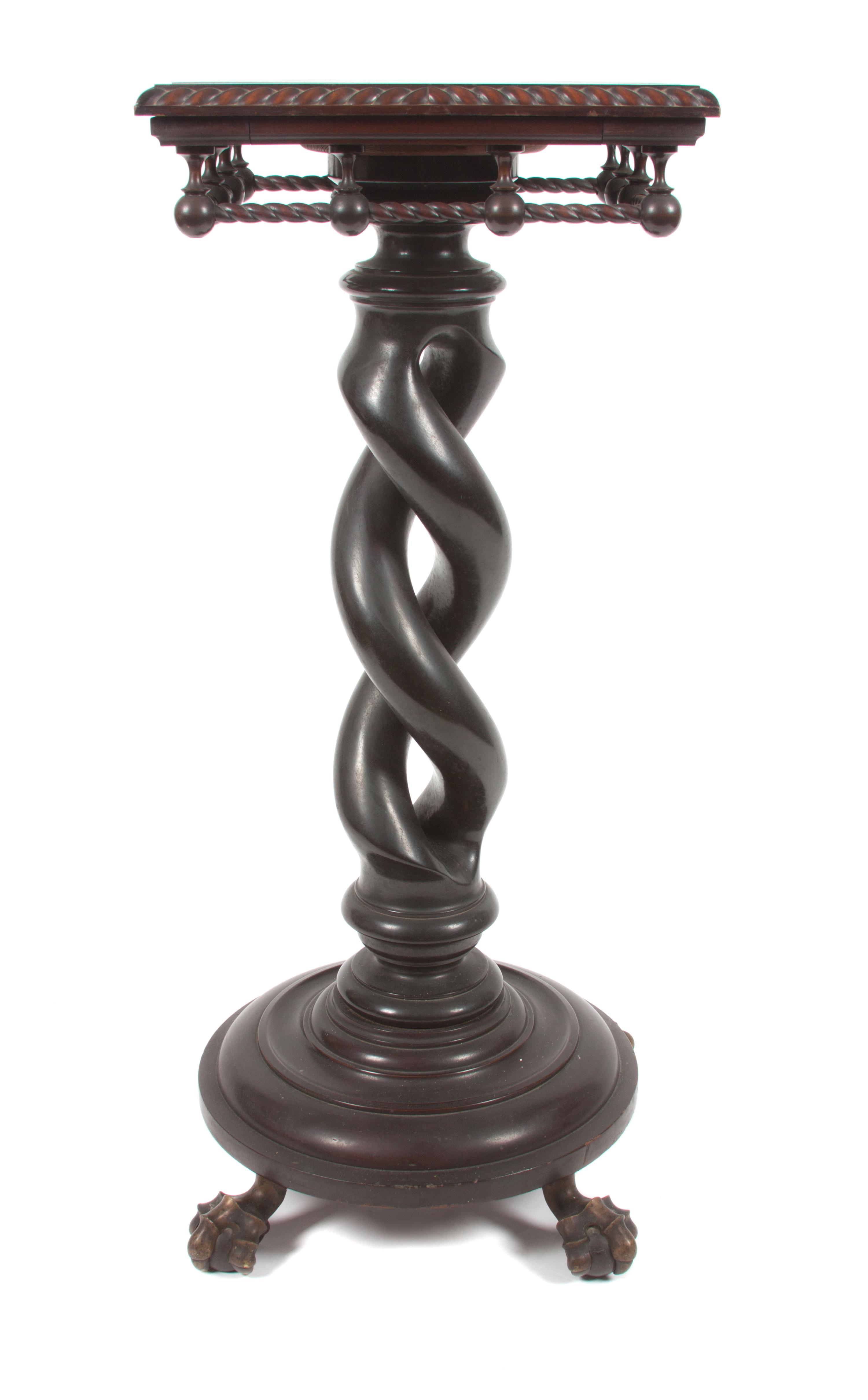 A Victorian Carved Pedestal Height 39 x width 16 x depth 16 inches.