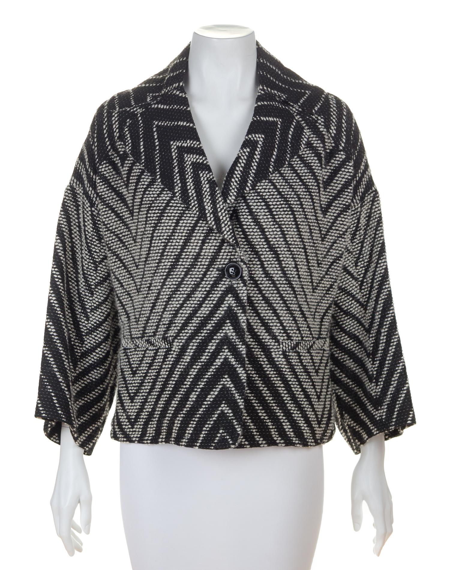A Valentino Black and White Pattern Jacket, Size 8.