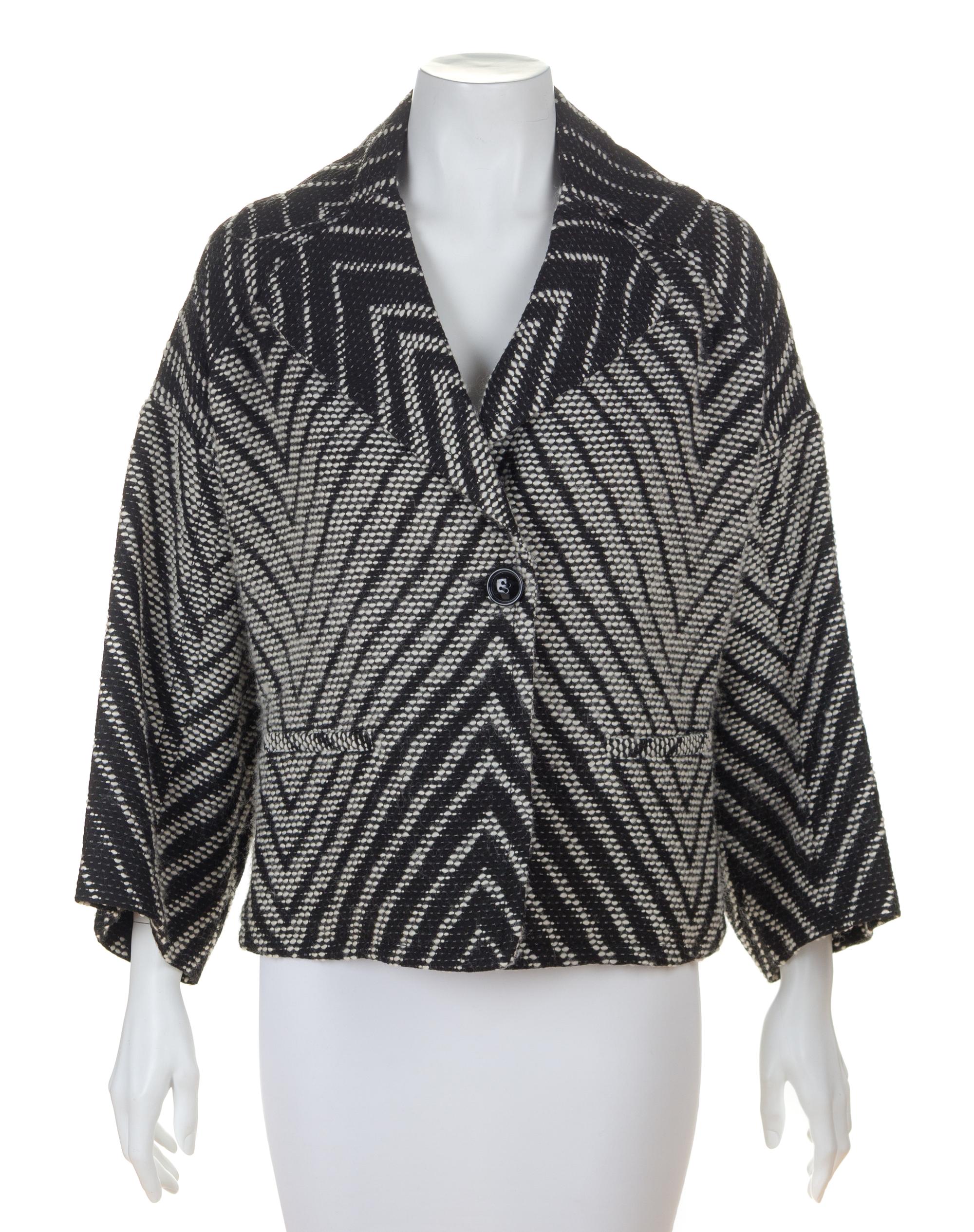 A Valentino Black and White Pattern Jacket, Size 8.