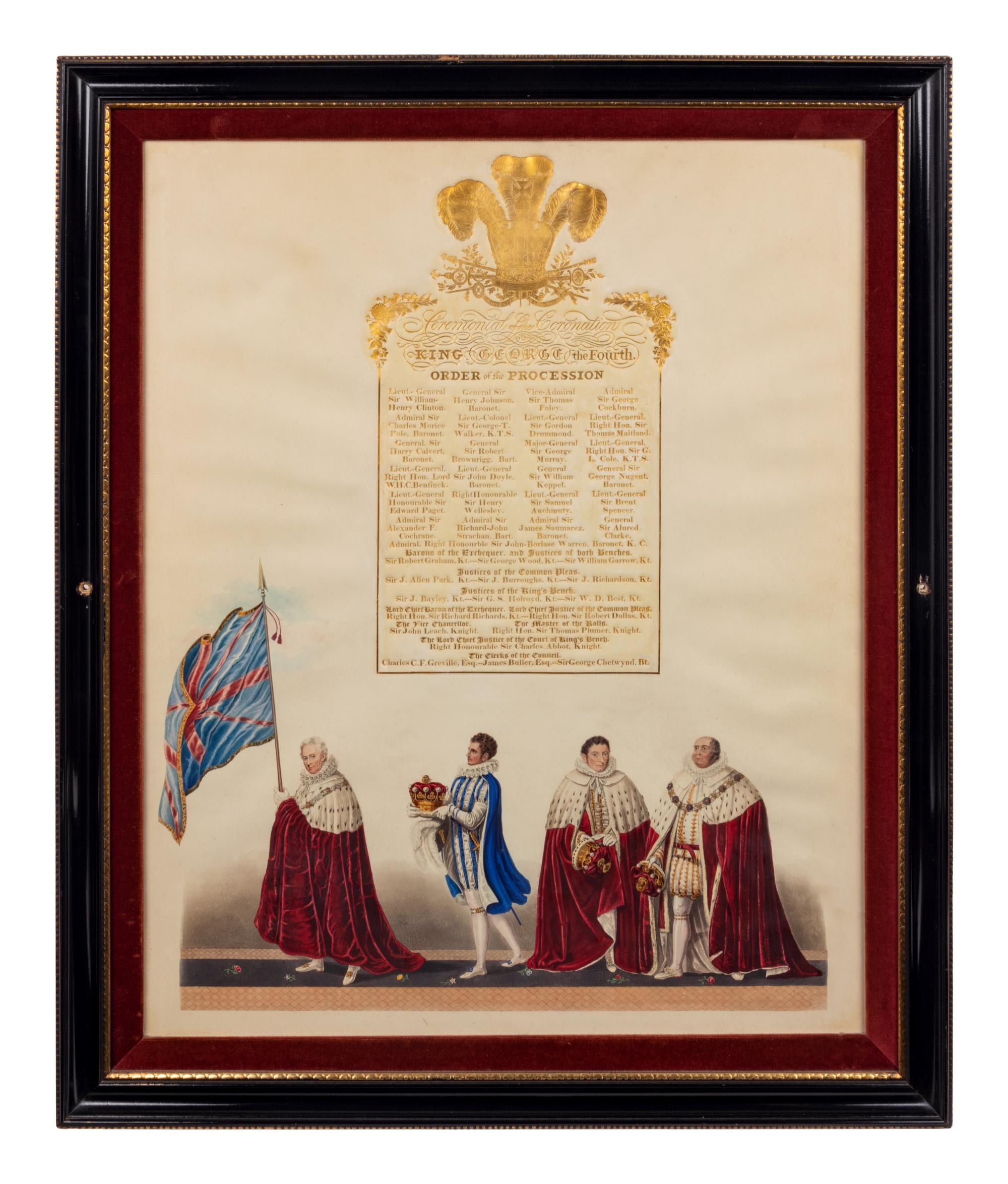 Nine Engravings Depicting the Coronation of George IV