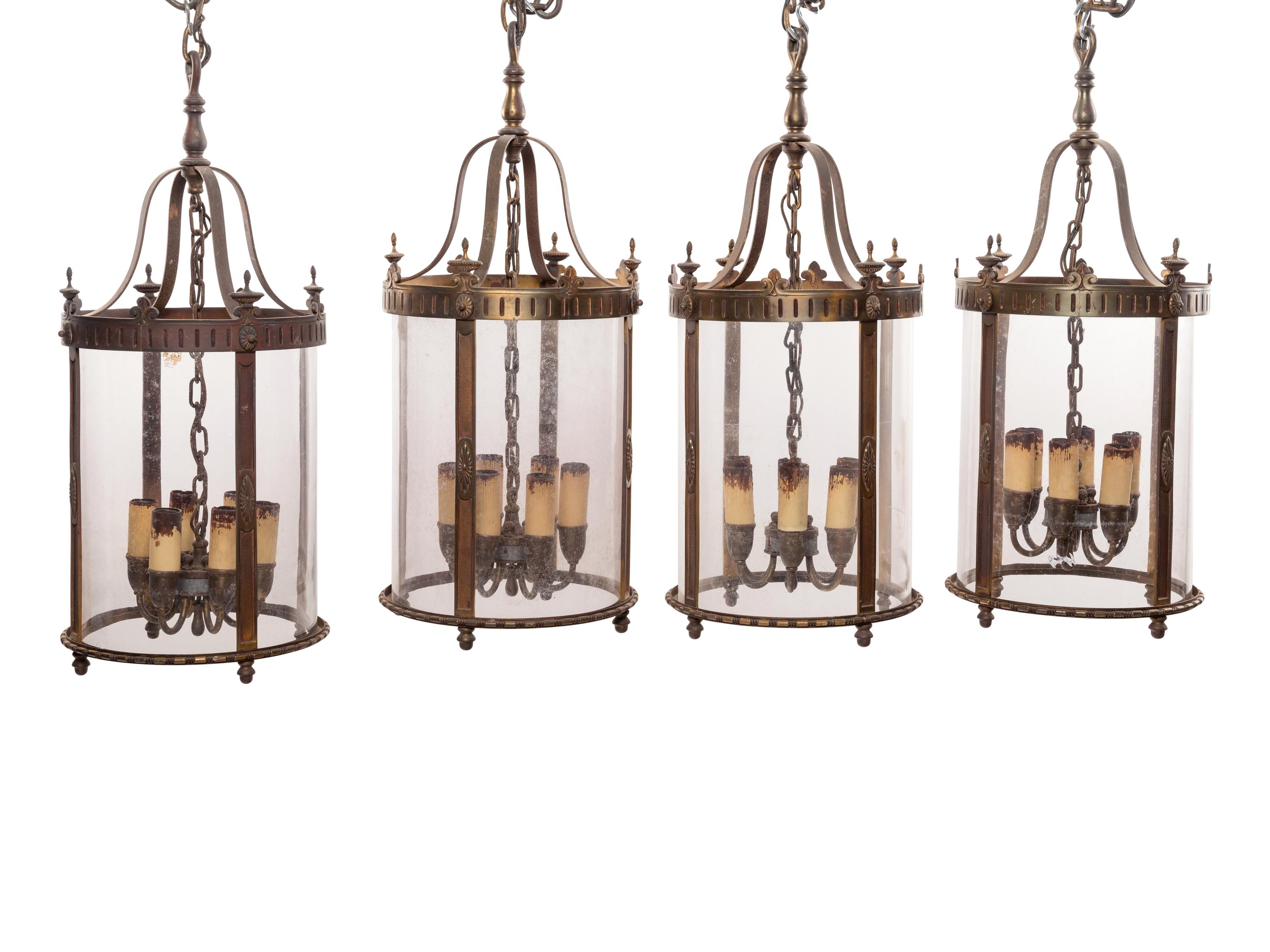 A Set of Four Brass Lanterns from St. Joseph Academy in Cleveland, Ohio
