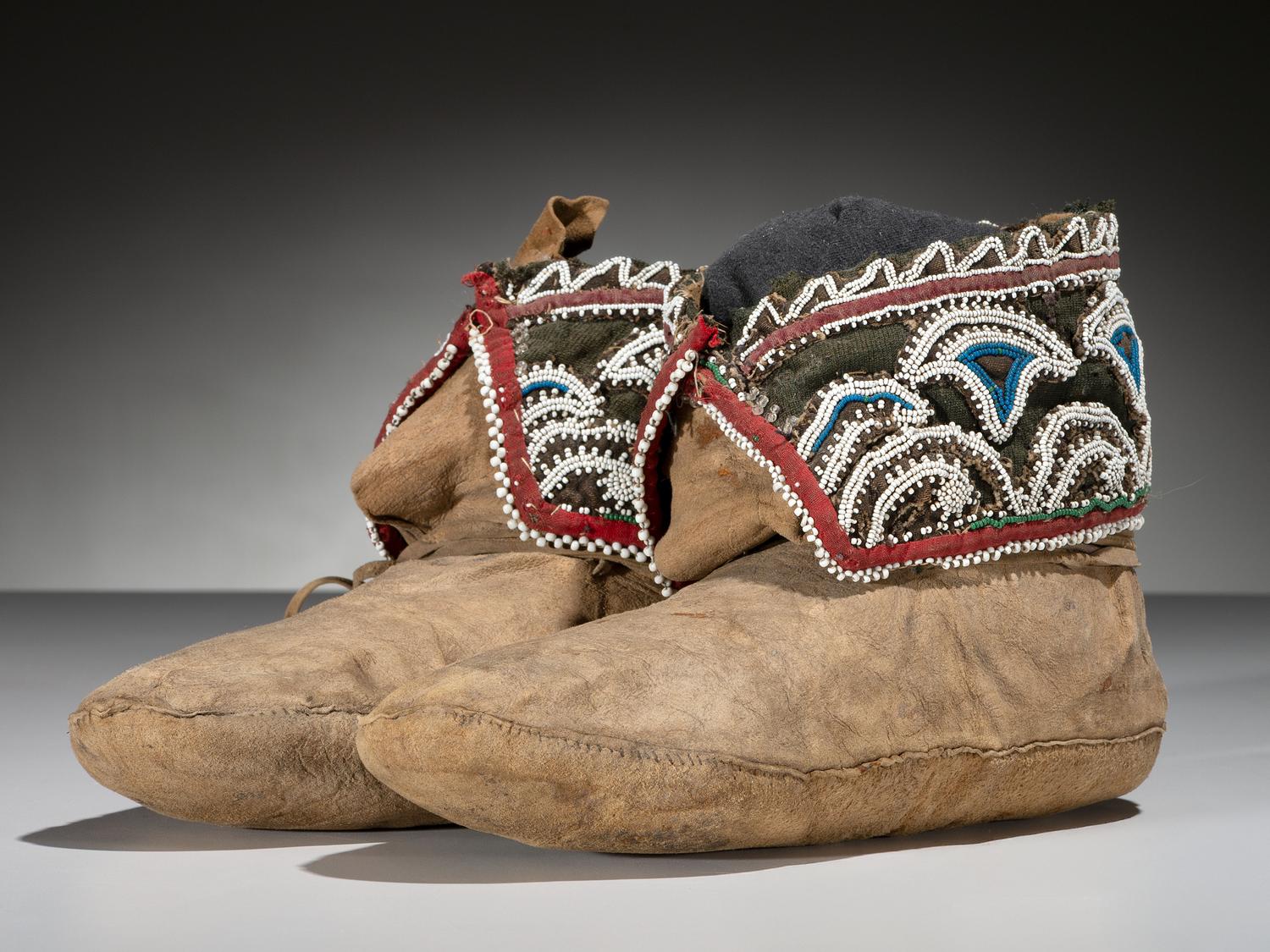 Athapaskan Beaded Hide Moccasins