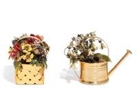 CARTIER, PAIR OF ENAMEL AND SILVER GILT FLOWER BASKETS