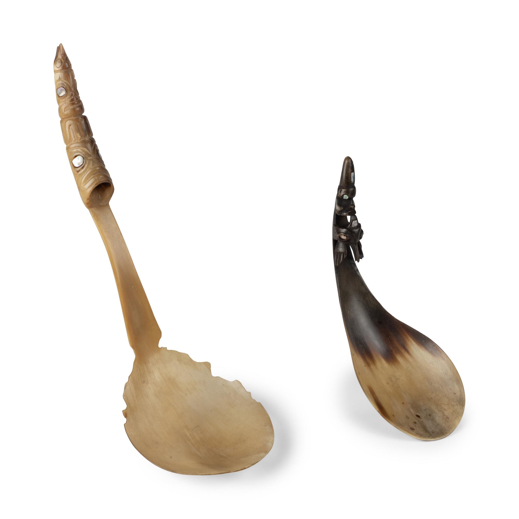 Northwest Coast Horn Ladles