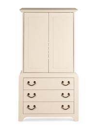 A Harrison-Van Horn Lacquered Raffia Media Cabinet