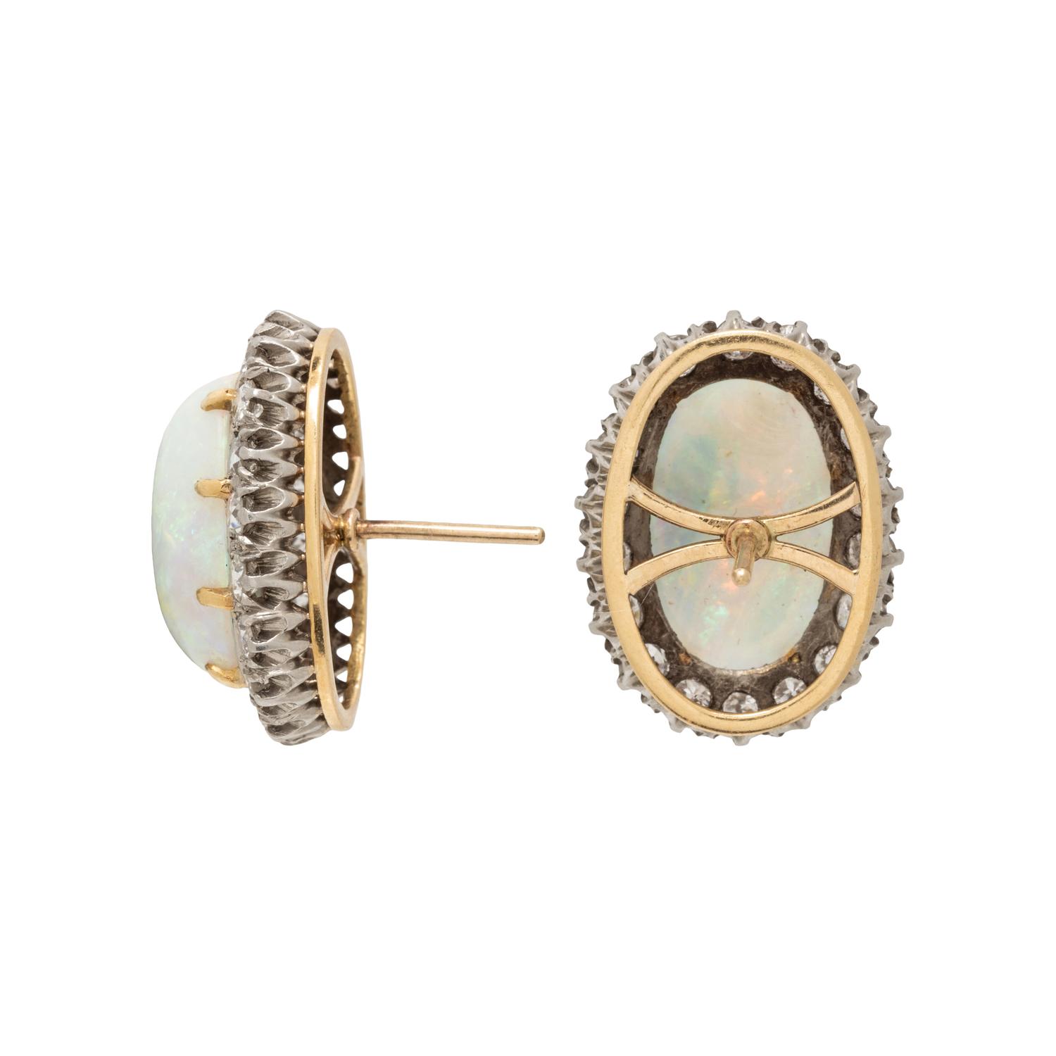 OPAL AND DIAMOND EARRINGS