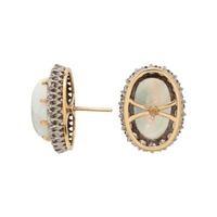 OPAL AND DIAMOND EARRINGS